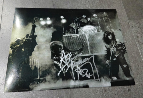 Ace Frehley Signed Photo Black and White Live 75