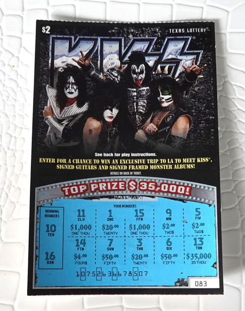 KISS Texas Lottery Monster Ticket
