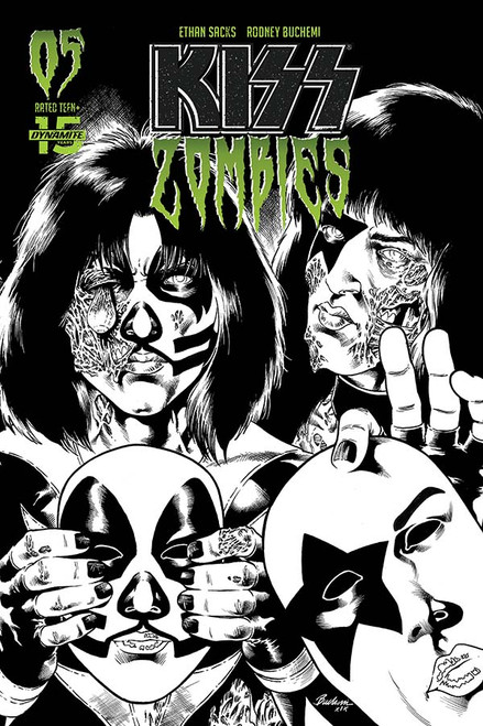 KISS Zombies Issue 5 Buchemi Black and White Cover C