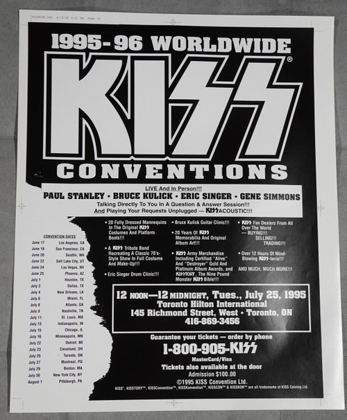 KISS Conventions 1995-1996 Poster Toronto Canada Printer Proof