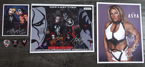 WCW Sting Torborg Demon Autograph Wrestling Signed Photo Set Asya LOT Borden