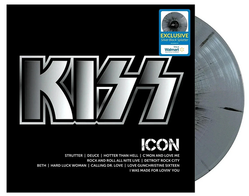 KISS ICON Walmart Black Splatter LP