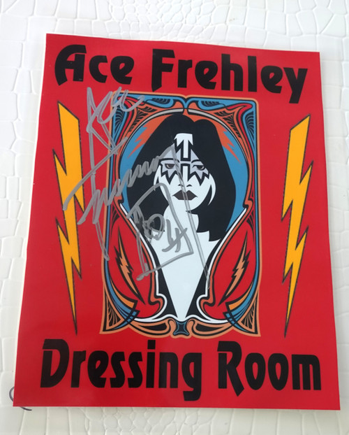 Ace Frehley SIGNED Red Dressing Room Sign