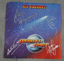 Frehley's Comet LP BAND SIGNED Ace Frehley Silver Anton Fig John