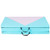 4-Panel PU Leather Folding Exercise Gym Mat with Hook and Loop Fasteners-Pink & Blue - Color: Pink  D681-FH10101BL