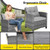 3 Pieces Outdoor Wicker Conversation Set with Tempered Glass Tabletop-Gray - Color: Gray D681-HW70267GR