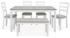 Stonehollow - Rectangular Drm Table Set (Set of 6) - White / Gray