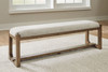 Cabalynn - Large Uph Dining Room Bench - Oatmeal / Light Brown
