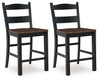 Valebeck - Barstool (Set of 2) - Black / Brown