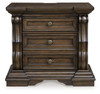 Maylee - Three Drawer Night Stand - Dark Brown