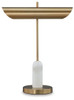 Rowleigh - Marble Desk Lamp - Gold Finish / White