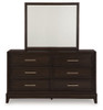 Neymorton - Dresser And Mirror - Dark Grayish Brown