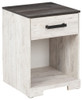 Shawburn - One Drawer Night Stand - Whitewash / Charcoal Gray