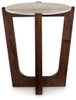 Tanidore - Round End Table - Warm Brown