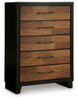 Kraeburn - Five Drawer Chest - Brown / Black