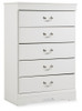 Anarasia - Five Drawer Chest - White