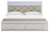 Altyra - King Upholstered Storage Bed - White