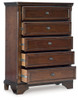 Trellington - Five Drawer Chest - Brown
