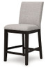 Neymorton - Upholstered Barstool (Set of 2) - Dark Grayish Brown