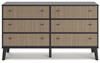 Charlang - Six Drawer Dresser - Black / Gray