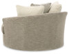 Creswell - Oversized Swivel Accent Chair - Stone