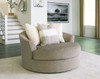 Creswell - Oversized Swivel Accent Chair - Stone