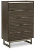 Arkenton - Five Drawer Chest - Grayish Brown / White