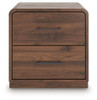 Fortlorn - Two Drawer Night Stand - Walnut Brown