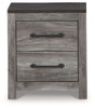 Bronyan - Two Drawer Night Stand - Dark Gray