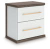 Kendanport - Two Drawer Night Stand - Brown / White