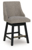 Neymorton - Upholstered Swivel Barstool (Set of 2) - Dark Grayish Brown
