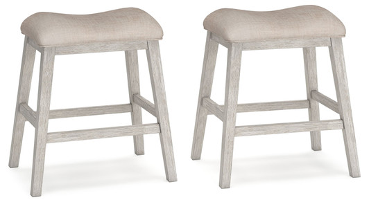 Skempton - Upholstered Stool (Set of 2) - White