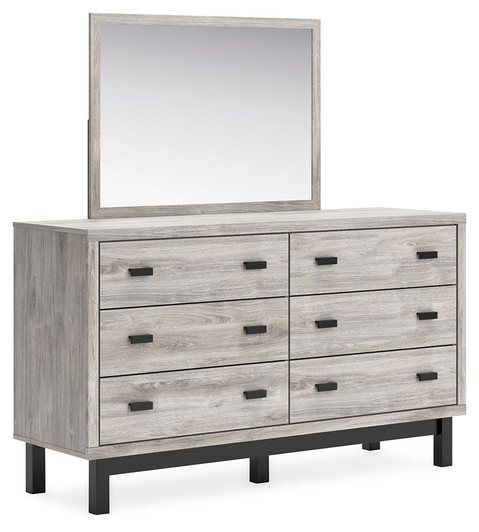 Vessalli - Dresser And Mirror - Gray