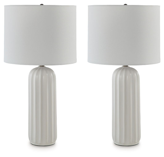 Clarkland - Ceramic Table Lamp (Set of 2) - White