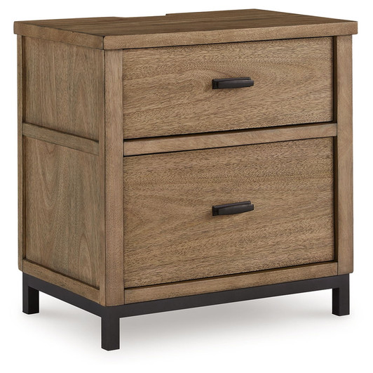 Tomtyn - Two Drawer Night Stand - Light Brown