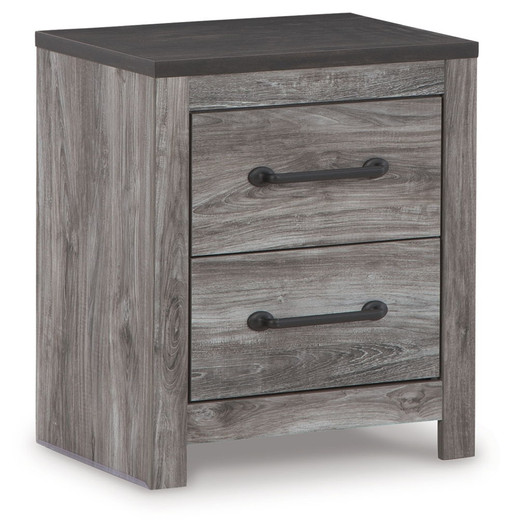 Bronyan - Two Drawer Night Stand - Dark Gray