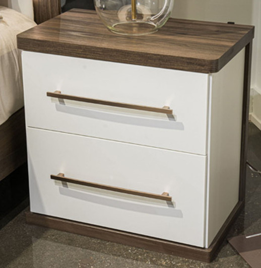 Kendanport - Brown / White - Two Drawer Night Stand Kendanport - Brown / White - Two Drawer Night Stand