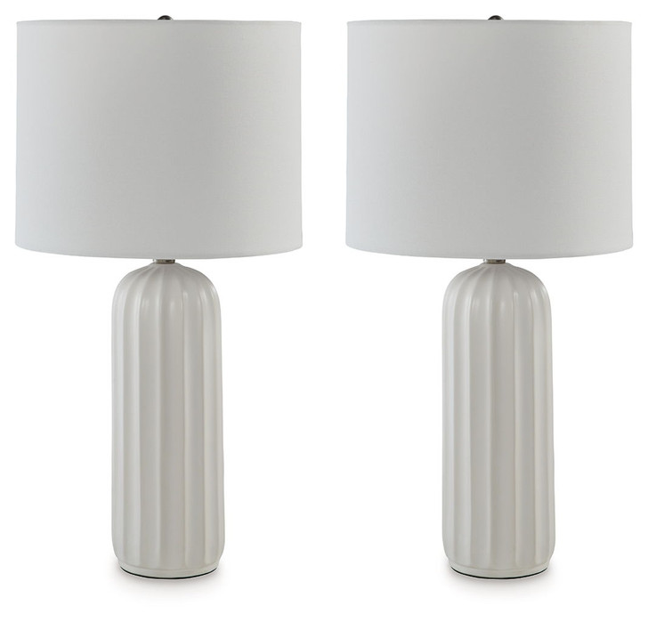 Clarkland - Ceramic Table Lamp (Set of 2) - White