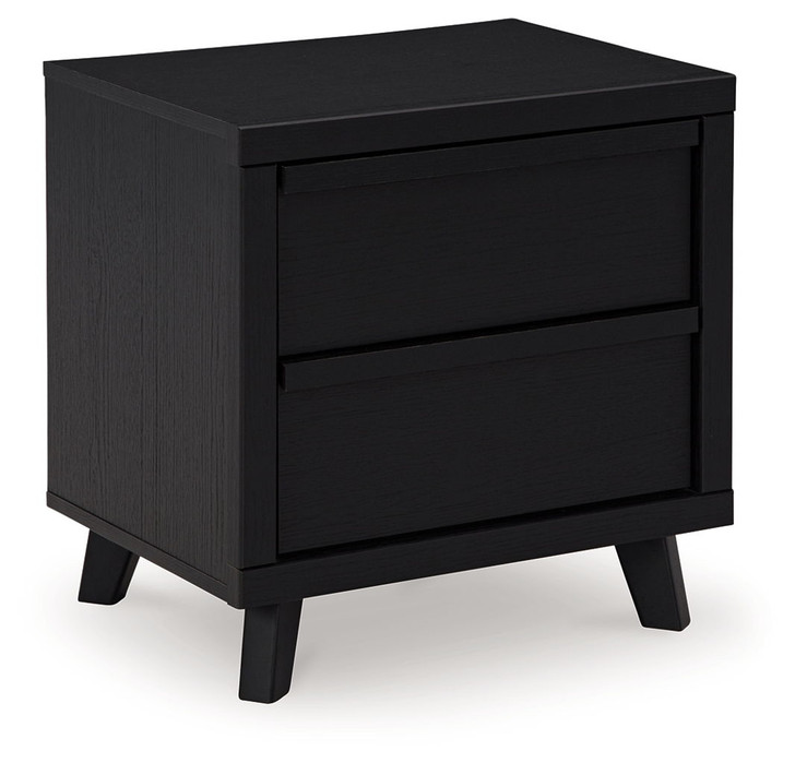 Danziar - Two Drawer Night Stand - Black