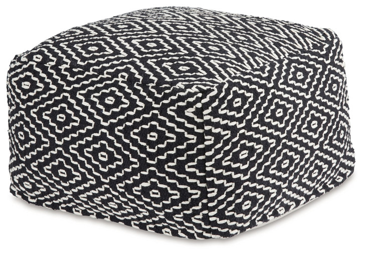 Jasett - Pouf - Black / Ivory