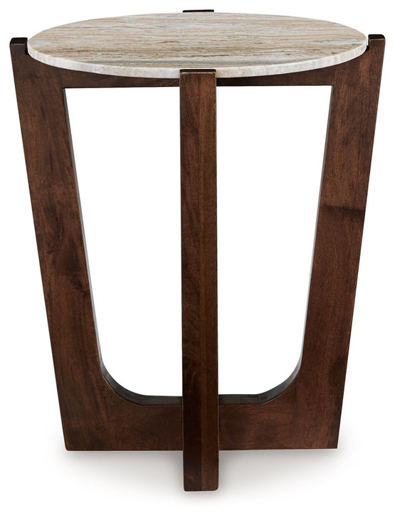 Tanidore - Round End Table - Warm Brown
