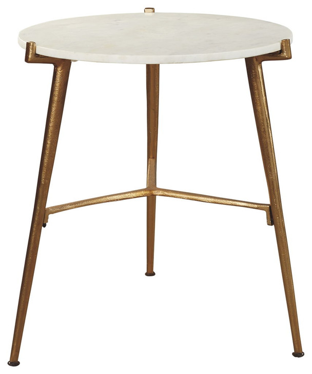 Chadton - Accent Table - White / Gold Finish