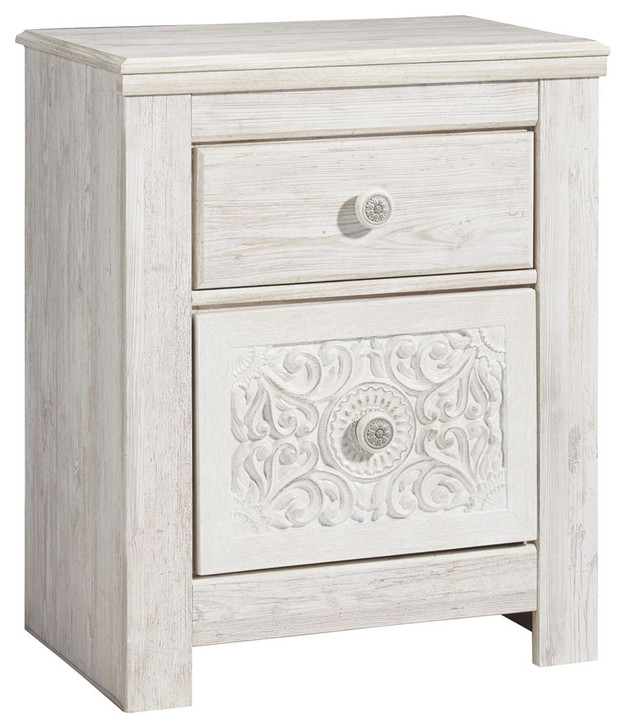 Paxberry - Two Drawer Night Stand - Whitewash
