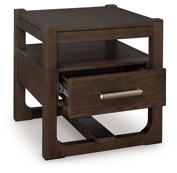 Breckington - Square End Table - Dark Brown
