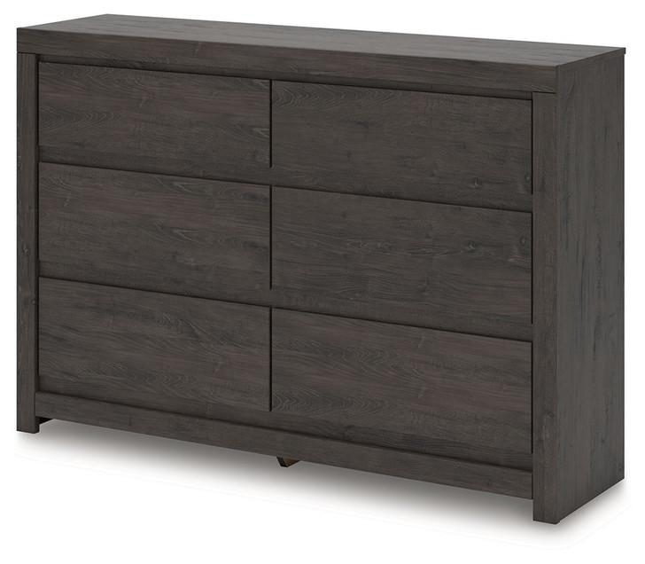 Fraluna - Six Drawer Dresser - Charcoal