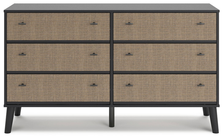Charlang - Six Drawer Dresser - Black / Gray