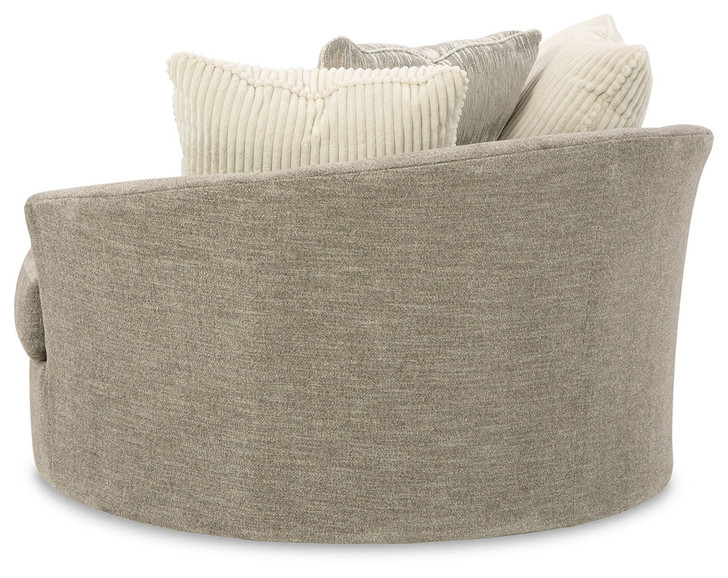 Creswell - Oversized Swivel Accent Chair - Stone