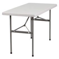 Advantage 4 ft. Rectangular White Plastic Folding Table [RB-2448-GG]