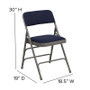 Advantage Grey Padded Folding Chair - Navy Blue 1-in Fabric Seat [HA-MC309AF-NVY-GG]