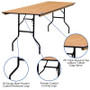Advantage 8 ft. (30x96) Wood Folding Banquet Table - Rectangular [YT-WTFT30X96-TBL-GG]